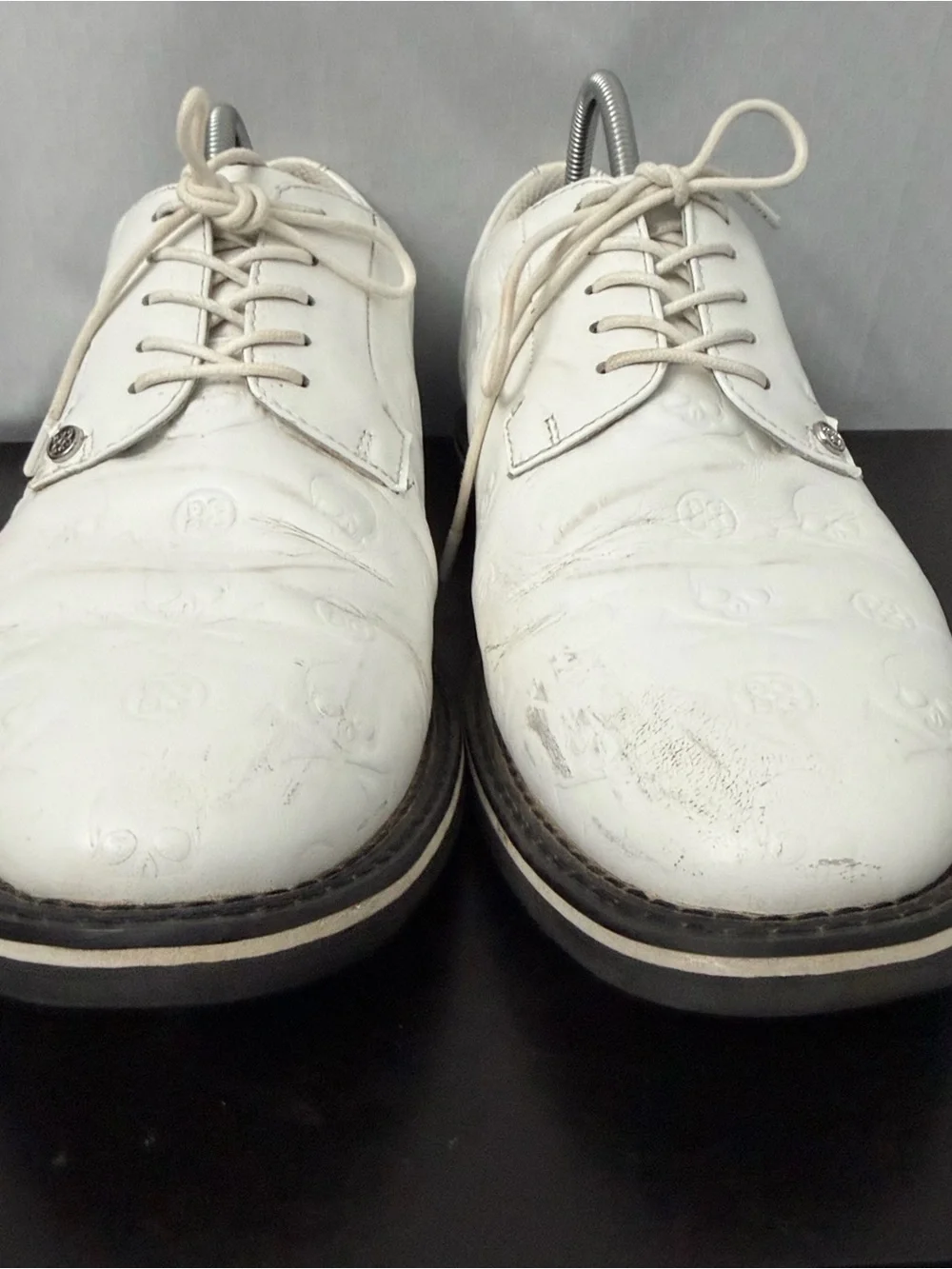 G/FORE Men's Gallivanter Debossed Skull & T's Leather Golf Shoes 12 Wide